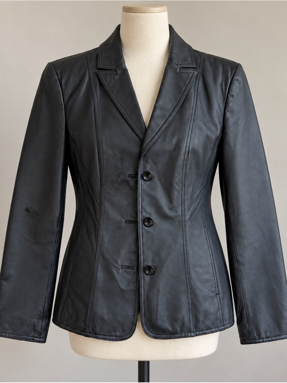 East 5th Genuine Leather Black Blazer Jacket – Size Small